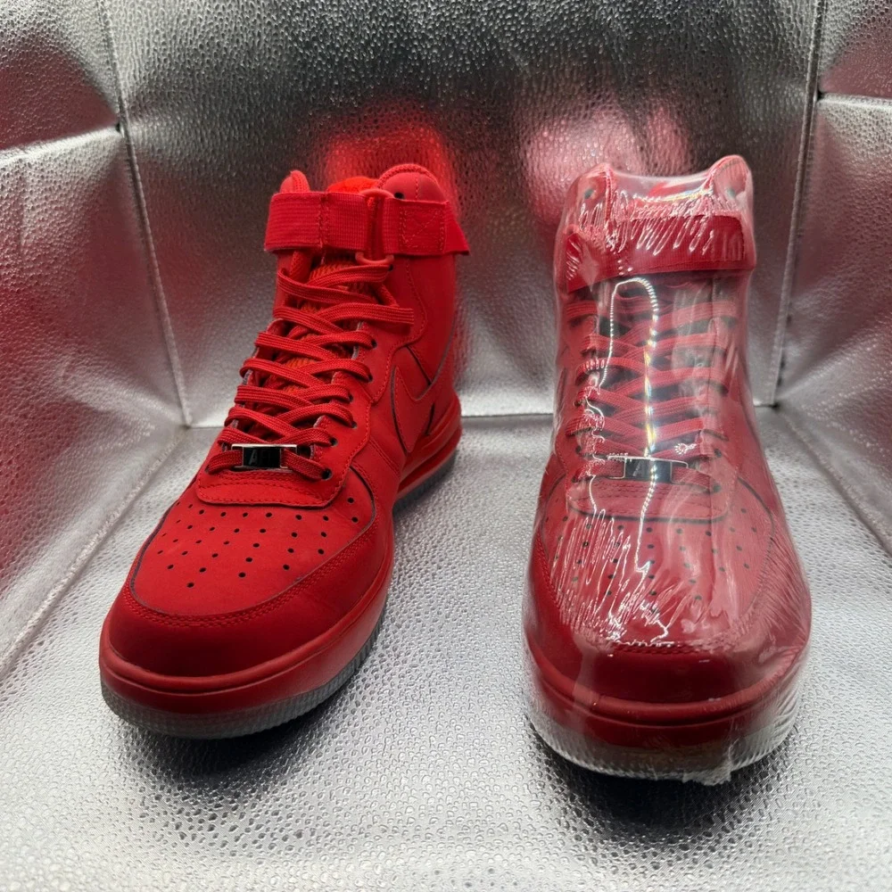 Size 10 Nike Lunar Force 1 High Mens Red Like New 705436-600 Sneaker